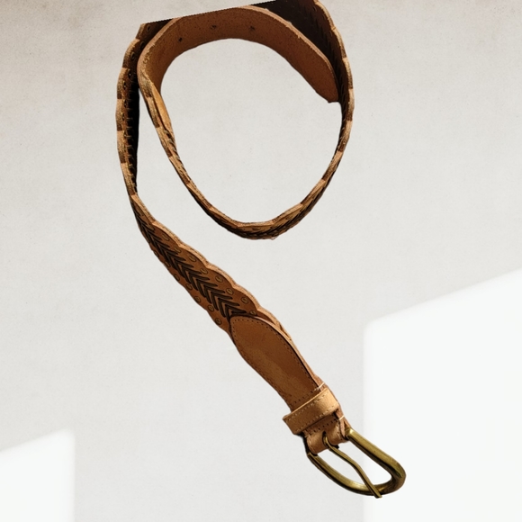 ANOTHER LINE | Vintage Tan Leather Belt Sz.M - Picture 5 of 7